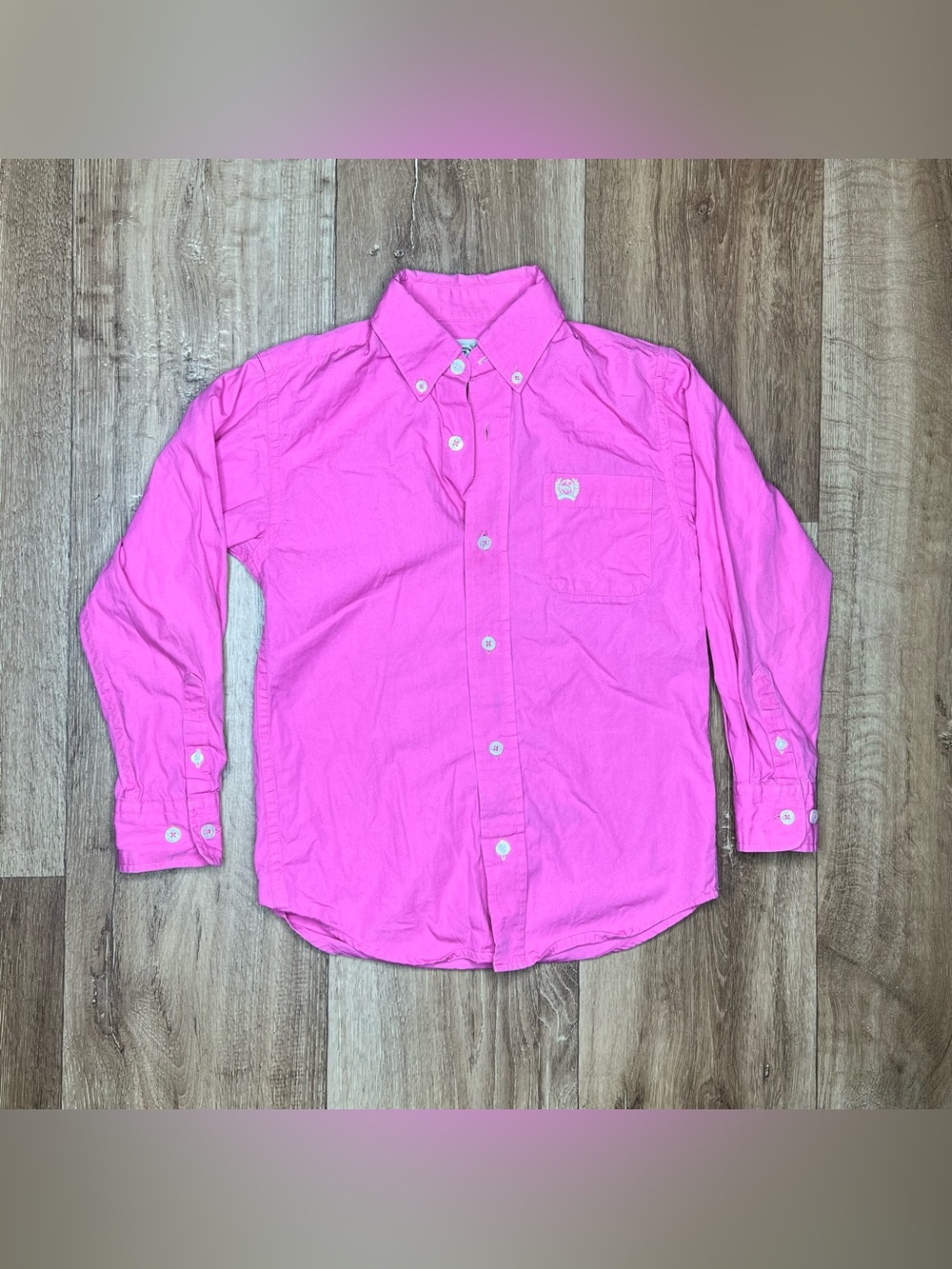Cinch Western Shirt Boys XSmall 4-5 Pink Button Up Cowboy Long Sleeve Rodeo Kids